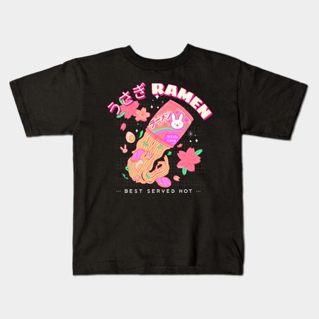 instant ramen cat cool design Kids T-Shirt by tedd